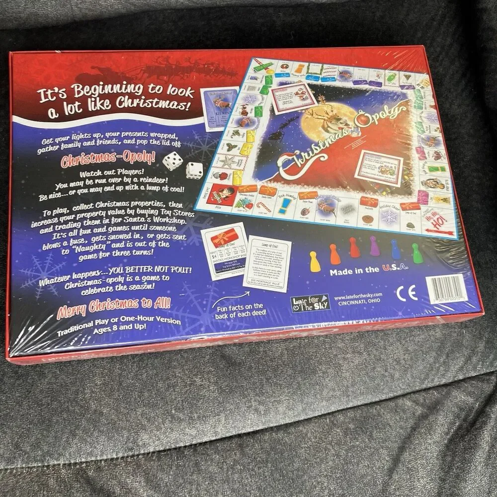Christmas-Opoly Board Game Themed Monopoly Santa Reindeer New/Sealed! Holiday